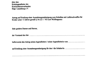 Ausnahmegenehmigung für Jugendliche unter 12 Jahre