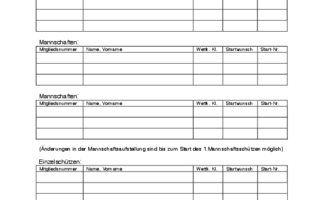 Meldung Kreismeisterschaft