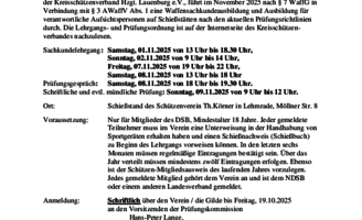 Sachkundelehrgang und Sachkundeprüfung 2025